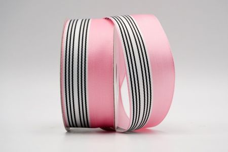 Cinta de diseño satinado rosa y blanco a medias_K1765-209